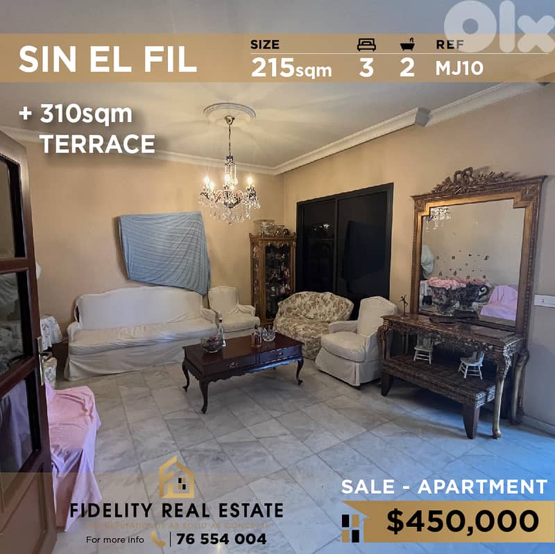 Apartment for sale in Sin EL Fil MJ10 شقة  للبيع في سن الفيل 0
