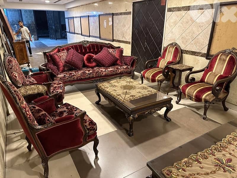 طقم صالون خشب زان 9