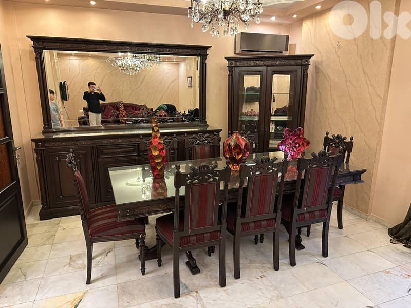 اوضة سفرة خشب زان 16