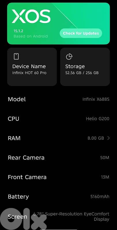 infinix hot 60 pro 256 8+8Gb ram like new 4