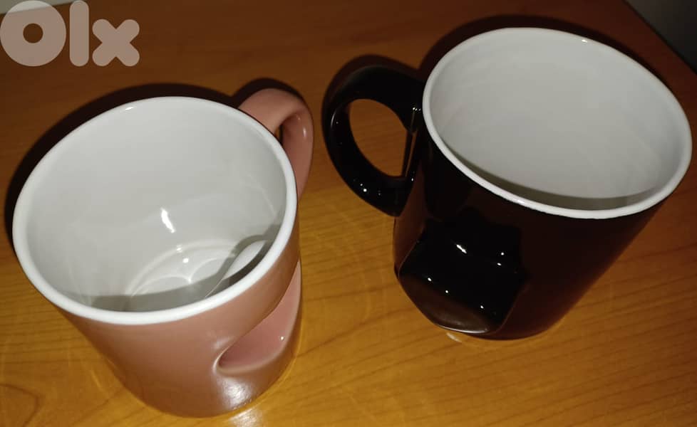 Couple Ceramic Mugs – Playful Heart Design 1