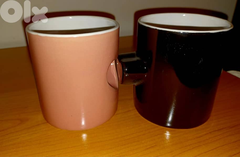 Couple Ceramic Mugs – Playful Heart Design 2