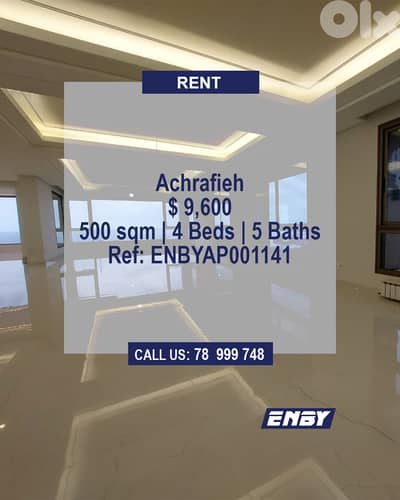 Apartment for Rent in Achrafieh | Open SeaView | Hot Deal | Calm Area
