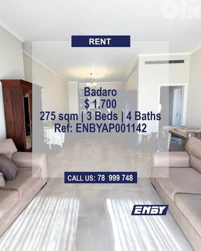 Apartment for Rent in Badaro | Fully Furnished | Hot Deal | Calm Area