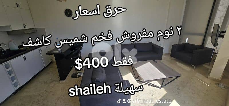 سهيلة shaileh just 400$  furnished apartment 2 bed 2 wc delux 0