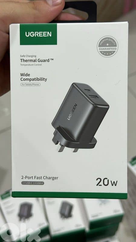 Ugreen 20w 2-port Fast charger 3pin black x227 0