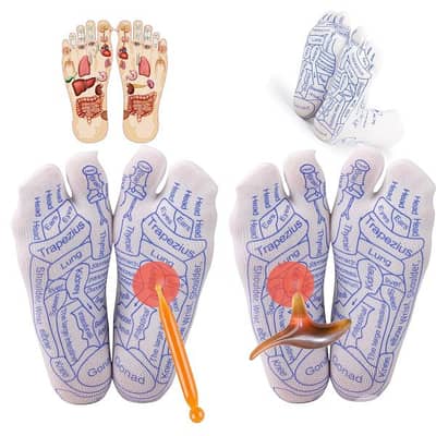 جوارب المساج  Reflexology Socks with acupuncture tools