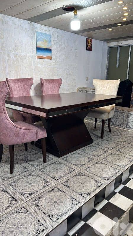 طاولة سفرة شغل توصاية 6 كراسي 1