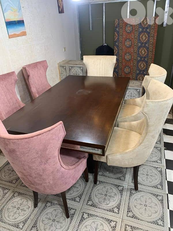 طاولة سفرة شغل توصاية 6 كراسي 3