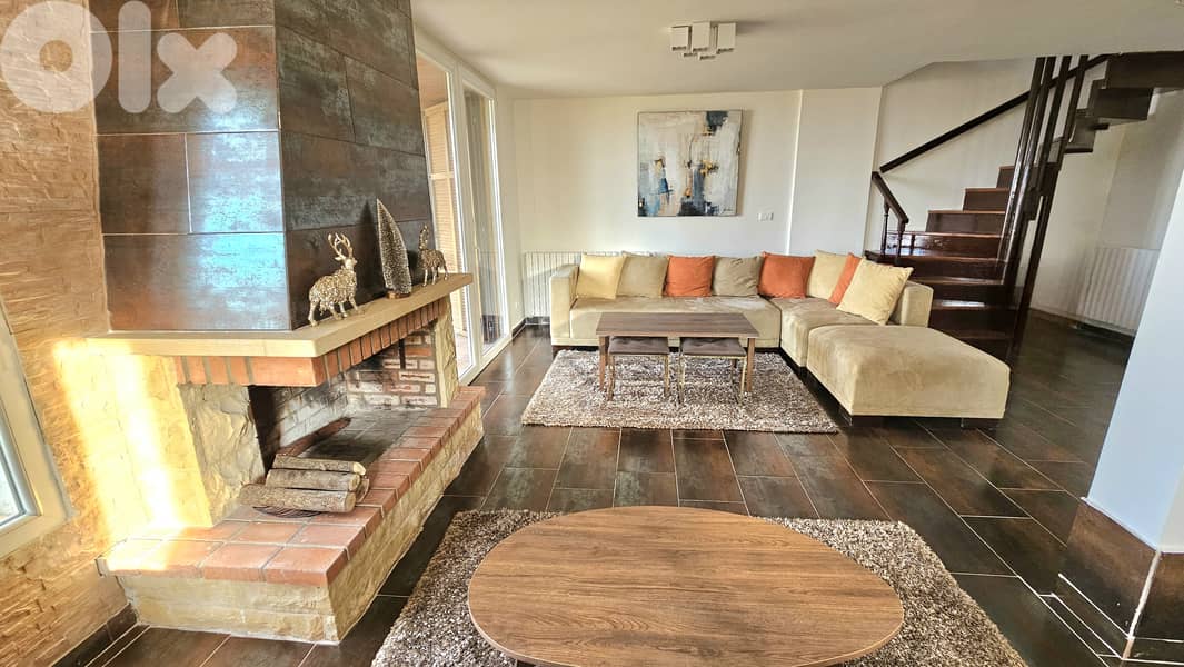 Ouyoun el Simane | 4BR Duplex for rent with direct ski access & garden 0