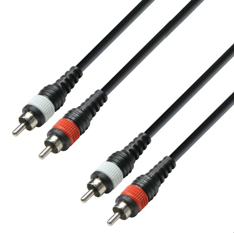 Adam Hall Cables 3 STAR TCC 0300 M - Twin Cable, Adam Hall® 2 RCA x 2 0