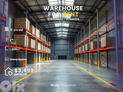 Warehouse For RENT In Roumieh مستودع للإيجار #GS