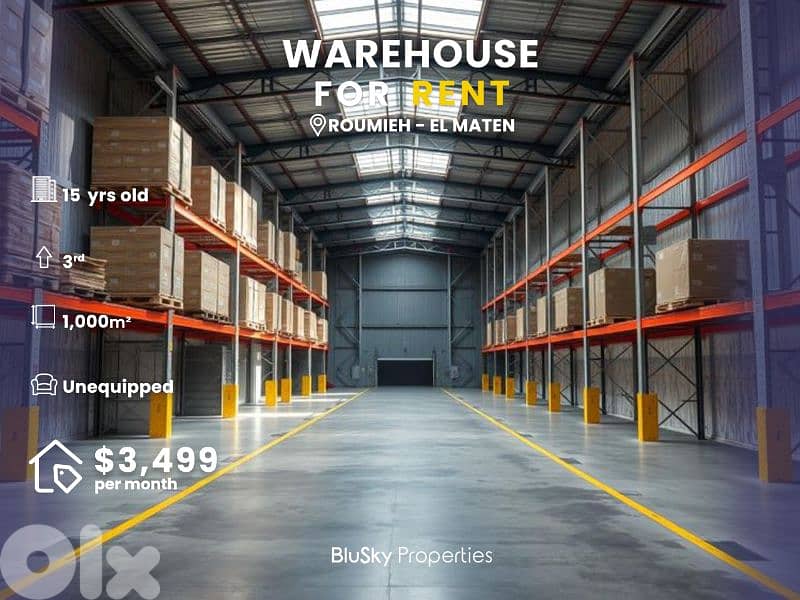 Warehouse For RENT In Roumieh مستودع للإيجار #GS 0