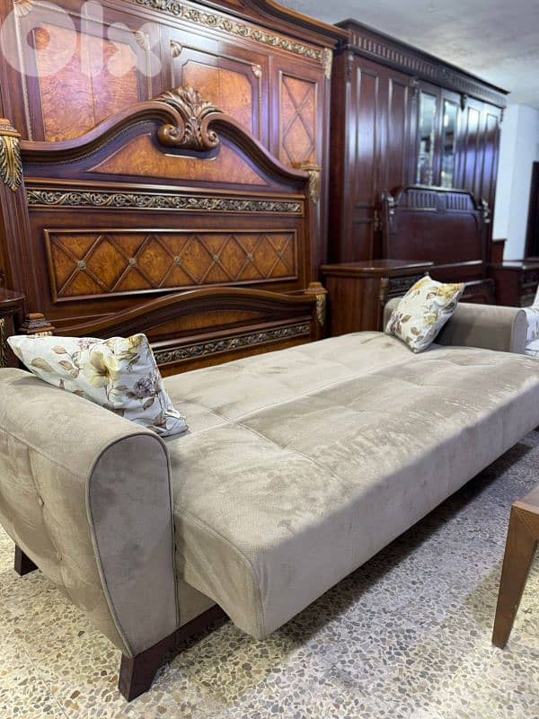 طقم كنبايات شغل istikbal تركي بفتح صندوق وتخت اربع قطع وطاولة 2