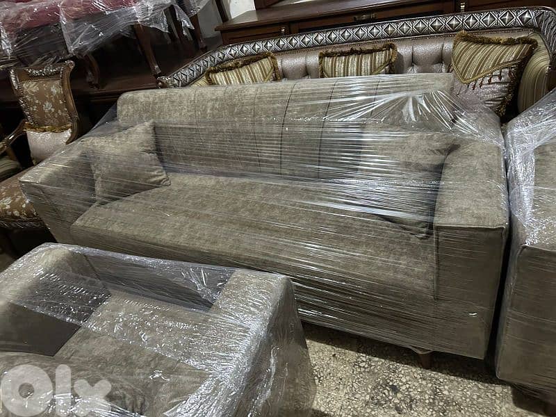 طقم كنبايات شغل توصاية خشب شوح اسفنج إكسترا جديد 1