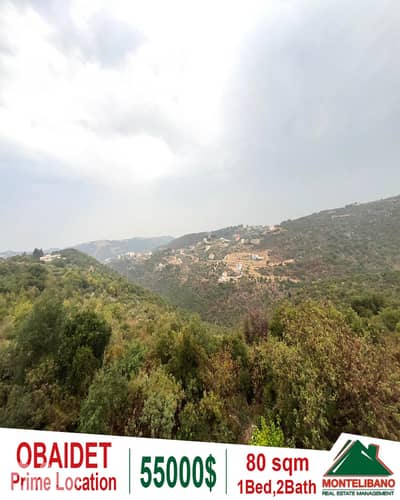 Prime Location 80 sqm Apartment For Sale in Obaidet (عبيدات)+Open View