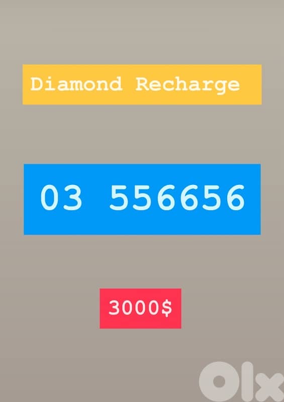 Diamond number 03 55 66 56 0