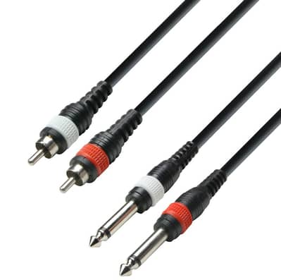 Adam Hall Cables 3 STAR TPC 0300 M - Twin Cable, Adam Hall® 2 Jack TS