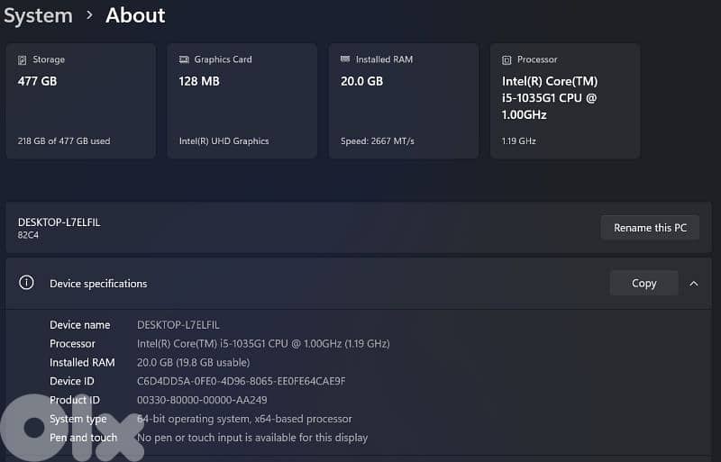 Lenovo V14 i5 10th (like new) 1