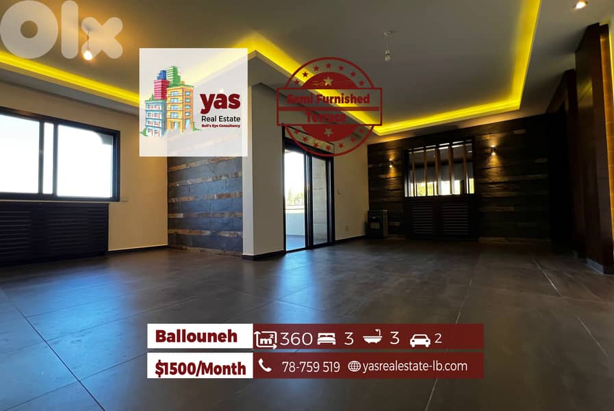 Ballouneh 360m2 | Partly Furnished | Terrace | Panoramic View | KS 0