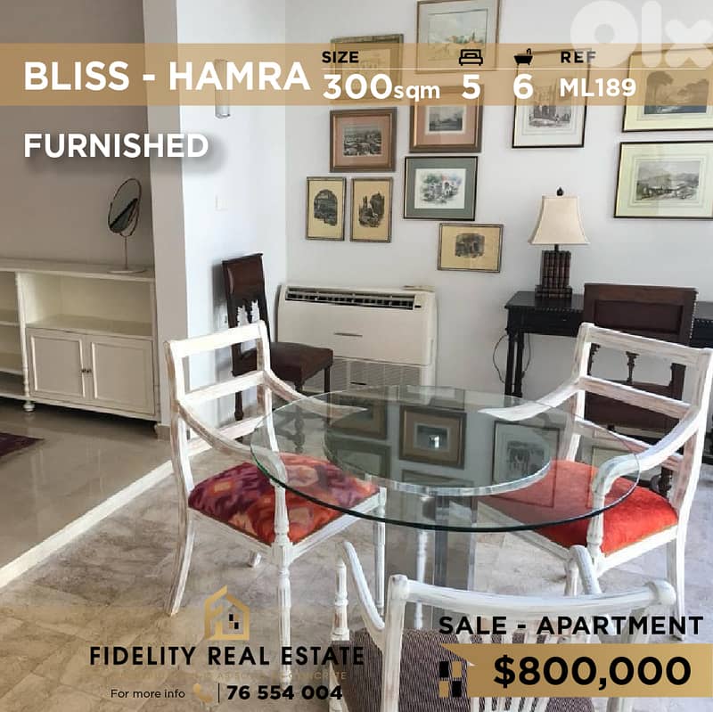 Apartment for sale in Hamra ML189 شقة  للبيع في حمرا 0