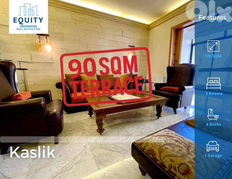 Furnished 170 SQM Apartment With Terrace For Sale In Kaslik #RK224658 0