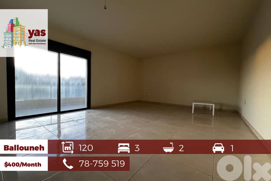 Ballouneh 120m2 | Mint Condition | Calm Area | Rent | KS | 0