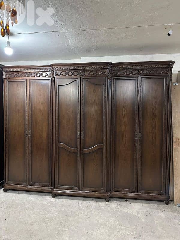 خزانة ست درف خشب زان ملبسة قشر 0