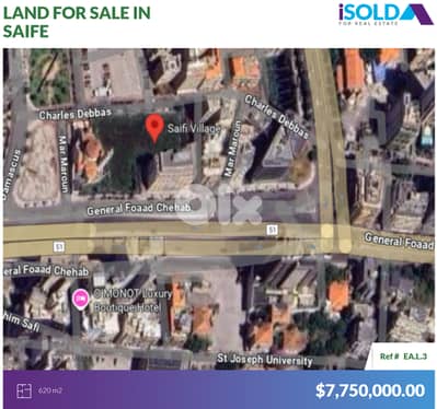 620 m2 Prime land for sale in Saife - أرض للبيع في الصيفي