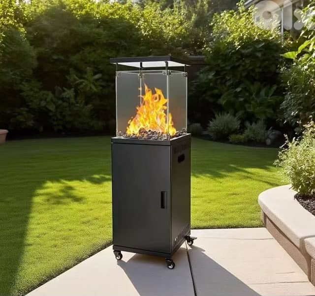 glass indoor/outdoor gas patio heater 138x42cm 3