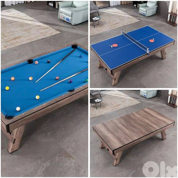 3 in 1 Table,pingpong,billiard طاولة، بينغ بونغ، بيليارد 0
