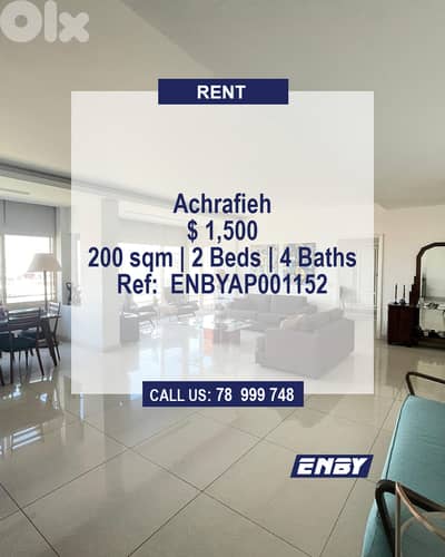 Apartment for Rent Achrafieh | Well Decorated | Only For Foreingers