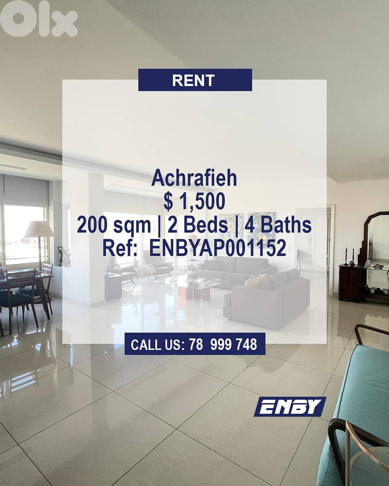Apartment for Rent Achrafieh | Well Decorated | Only For Foreingers 0