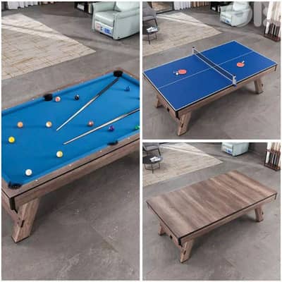 3 in 1 billiard, pingpong, table طاولة، بينغ بونغ. بيليارد