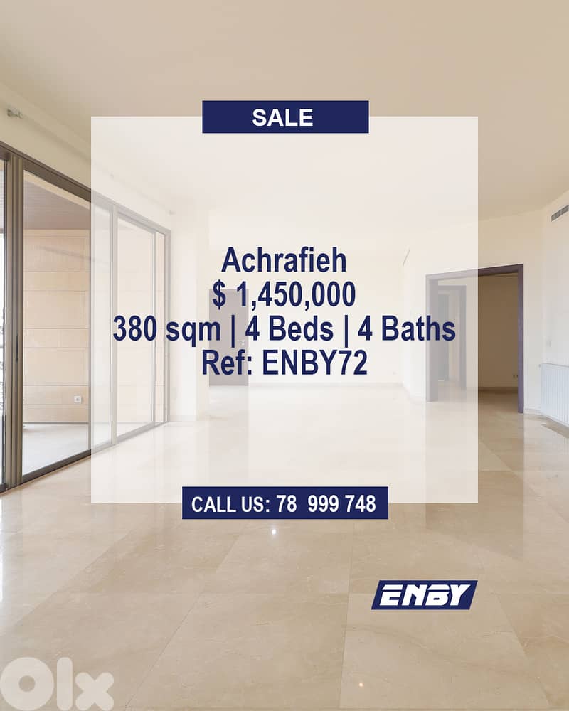 Apartment for Sale in Achrafieh |  Panoramic Sea View | High Floor 0