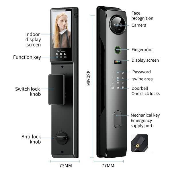 Smart Digital Door Lock 3D Face D-200 Recognition 3