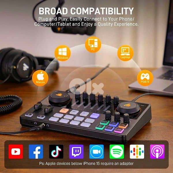 Maono Caster AmE2 Gen 2 DJ Mixer for TikTok Live ميكسر للايف تيك توك 2
