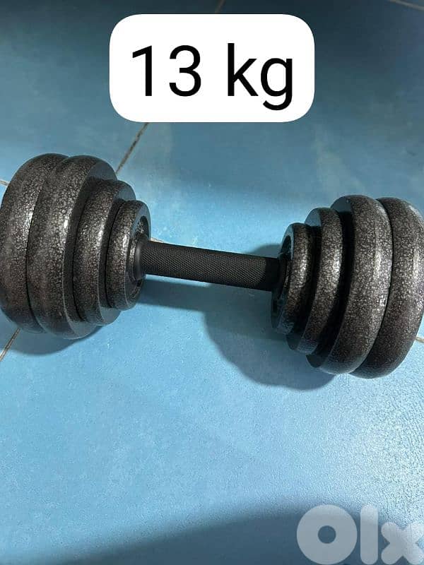 2 dumbells and 1 axe 7