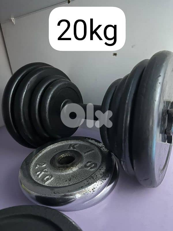 2 dumbells and 1 axe 8