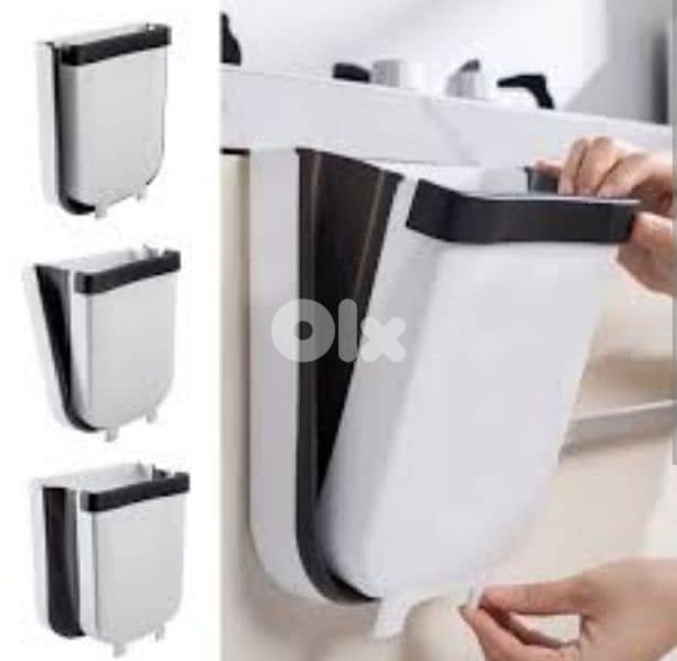 foldable hanging trash basket 0