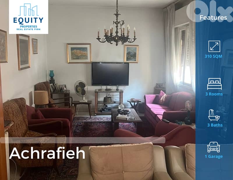 310 SQM Apartment For Sale In Achrafieh شقة للبيع #JZ209124 0