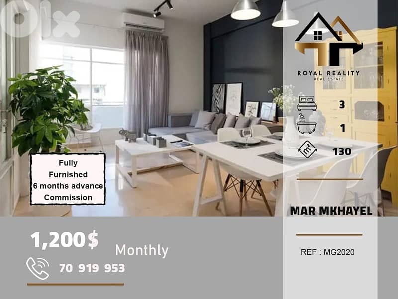 apartments for rent in mar mkhayel beirut شقق للايجار في مار مخايل 0