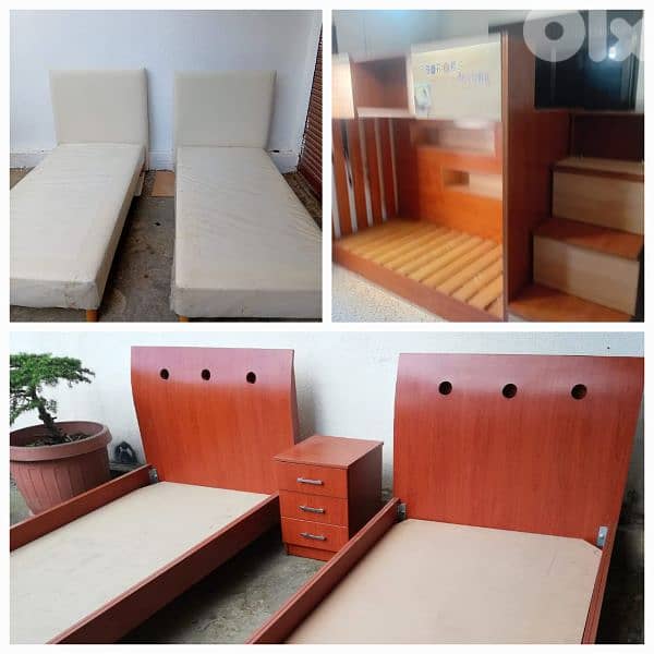 تخوتي خشب مسيف شبه جديد تختين 200$ 0