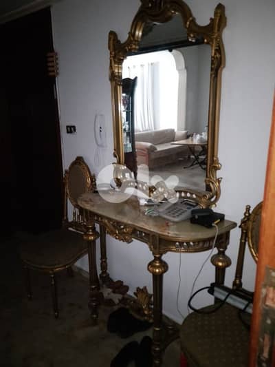 صالون ستيل خشب تقيل مع الكونسول