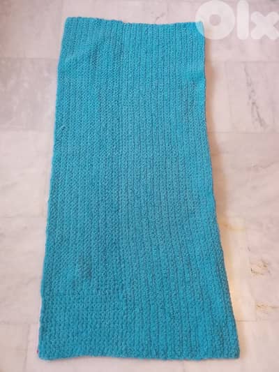 Blanket for baby turquoise velour handmade