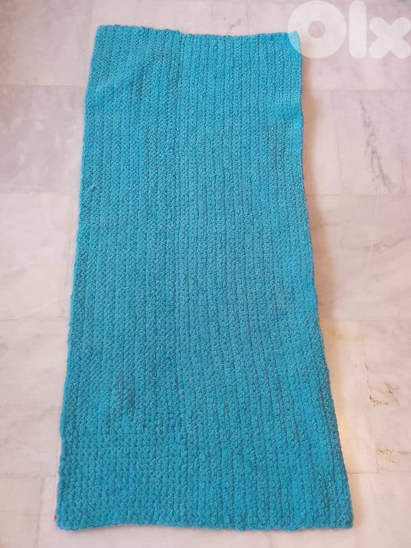 Blanket for baby turquoise velour handmade 0