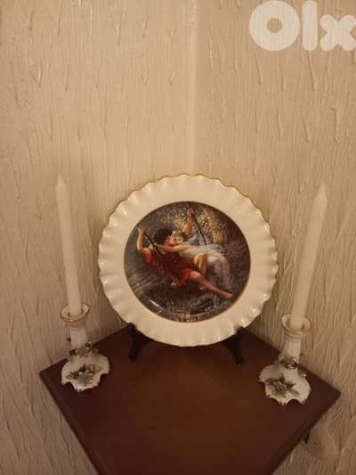 صحن مذهب و ٢ شمعدان