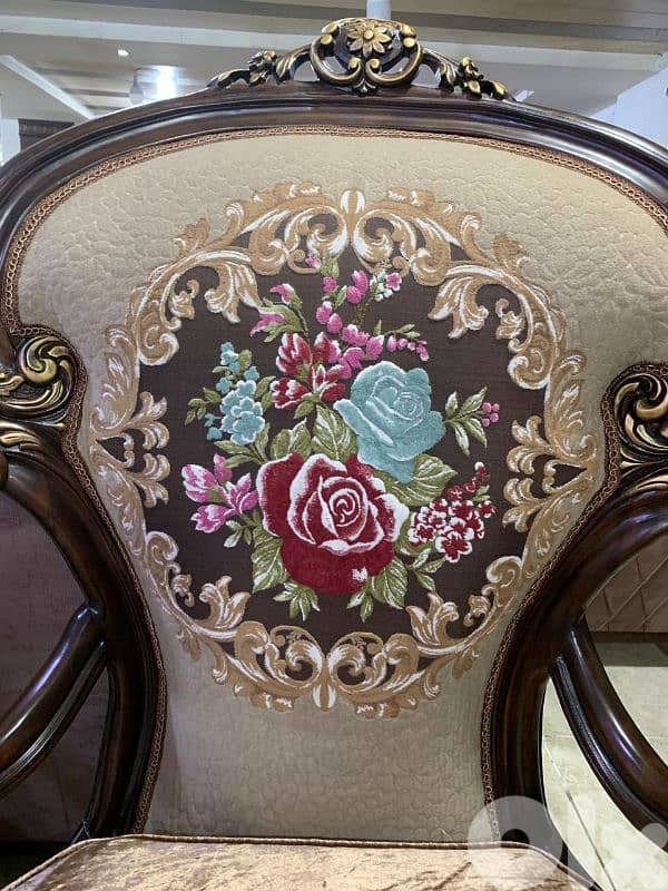 طقم كنبايات مصري حفر خشب زان ملكي 9