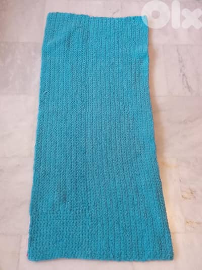 handmade crochet blanket turquoise