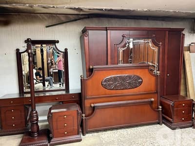 اوضة نوم شغل توصاية خشب زان ولاتي كلا ملبسة قشرة تنباك